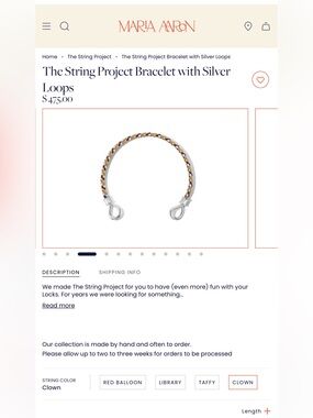 Marla Aaron The String Project Bracelet with Silver Loops — Multicolor Clown
